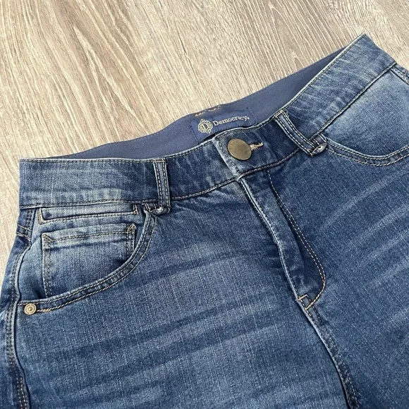 Democracy Jeans Womens 6 Blue Wide Leg Ab Solution Stretch Casual Mom 30x31 - Picture 2 of 4